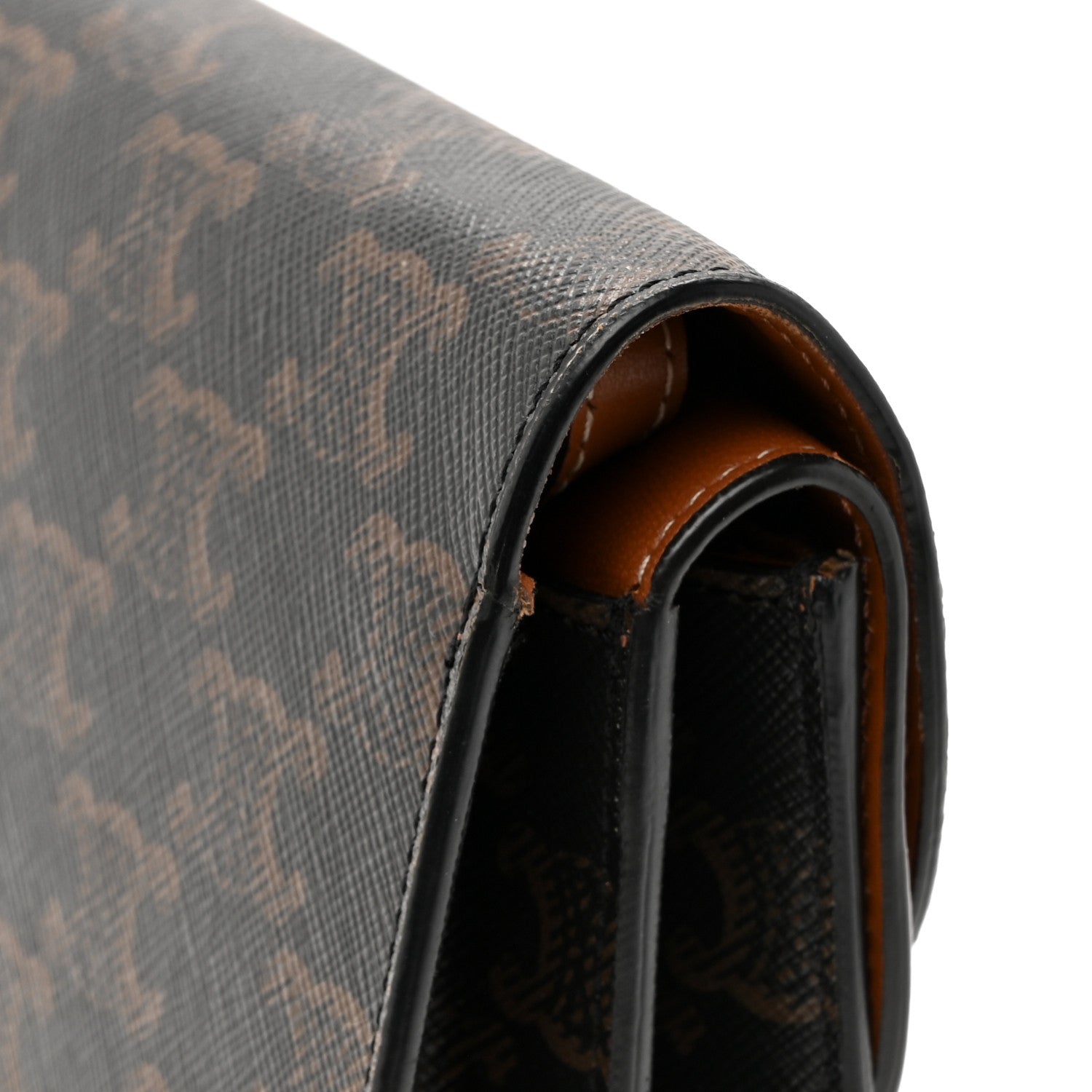 Celine Triomphe Canvas Lambskin Wallet On Strap Tan 15 of 21