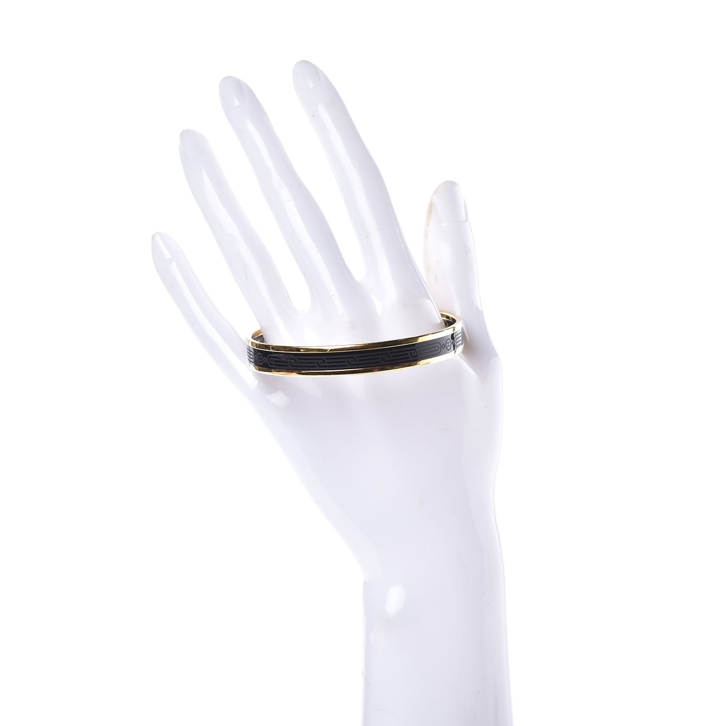 Enamel Printed Narrow Sellier Bracelet 65 Black