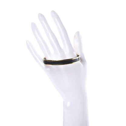 Hermes Enamel Printed Narrow Sellier Bracelet 65 Black 2 of 6