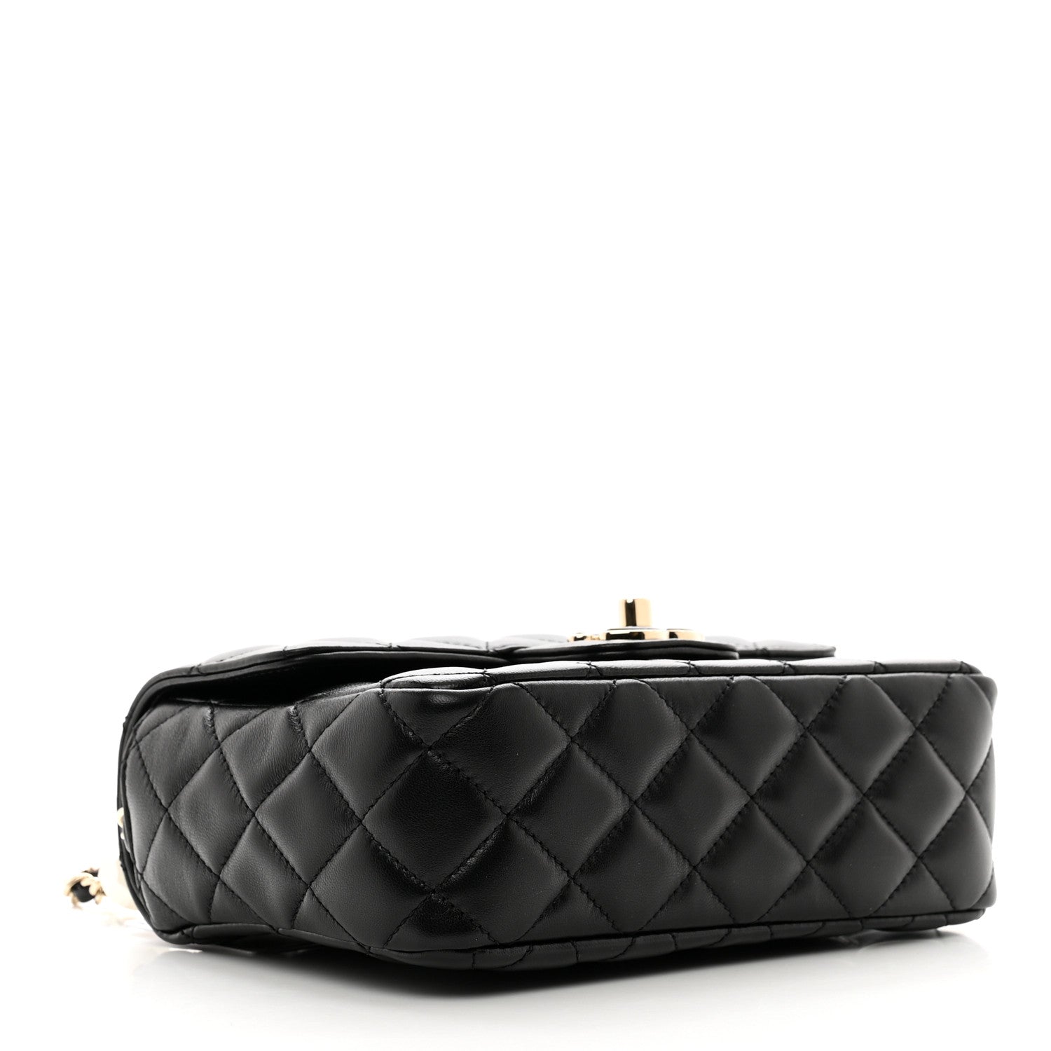 Chanel Lambskin Resin Quilted Mini Heart Square Flap Black 4 of 10