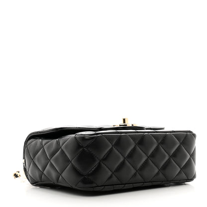 Chanel Lambskin Resin Quilted Mini Heart Square Flap Black 4 of 10