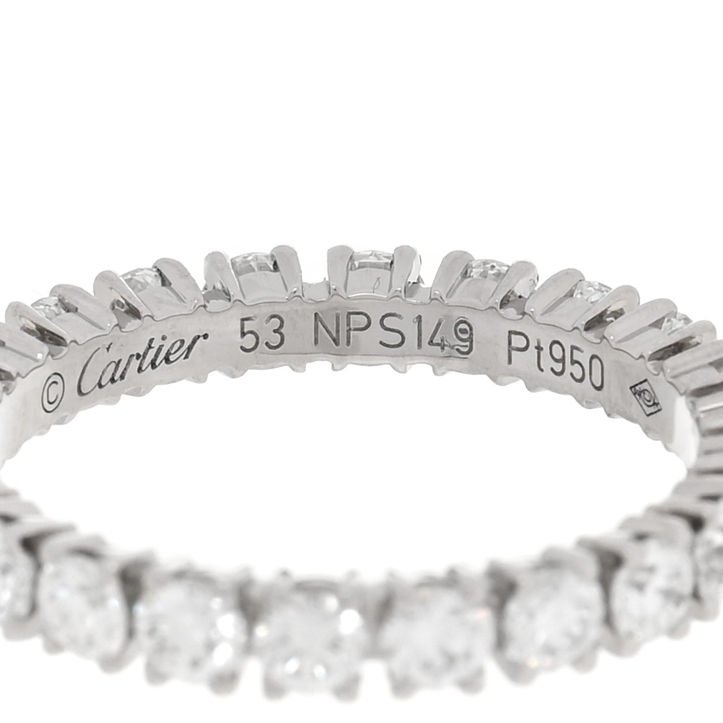 Platinum Diamond 1.32ctw 3mm Destinée Wedding Band Ring 53 6.25