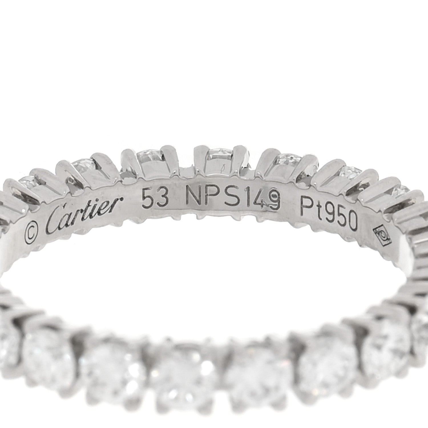 Cartier Platinum Diamond 1.32ctw 3mm Destinée Wedding Band Ring 53 6.25 4 of 5