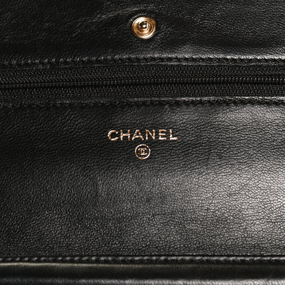 Chanel Lambskin Quilted Wallet On Chain WOC Black 6 of 11