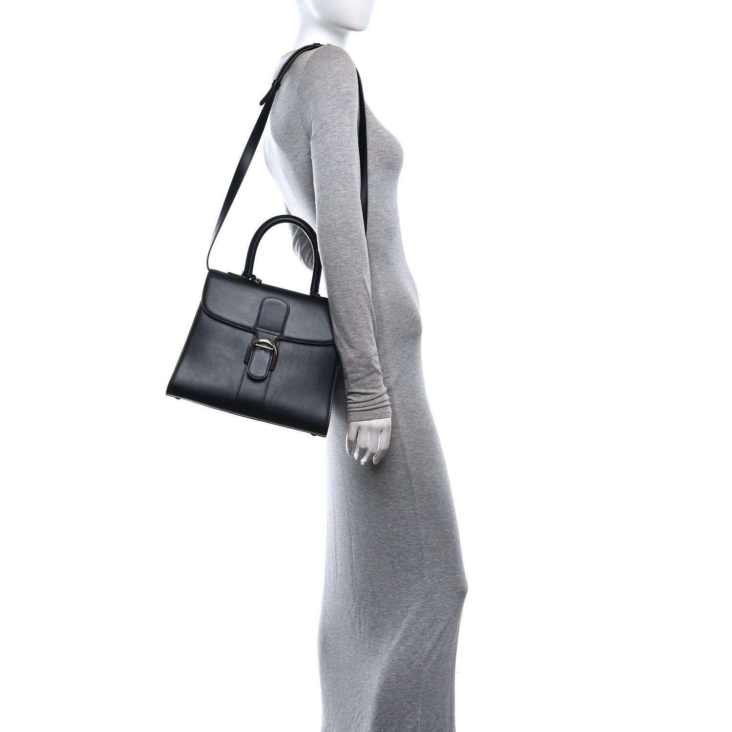 Delvaux Box Calfskin MM Brillant Satchel Black Black 2 of 12