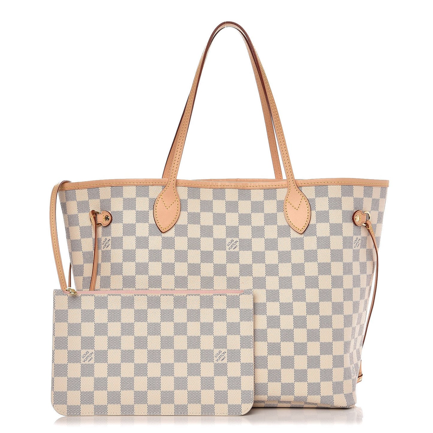 Damier Azur Neo Neverfull MM Rose Ballerine