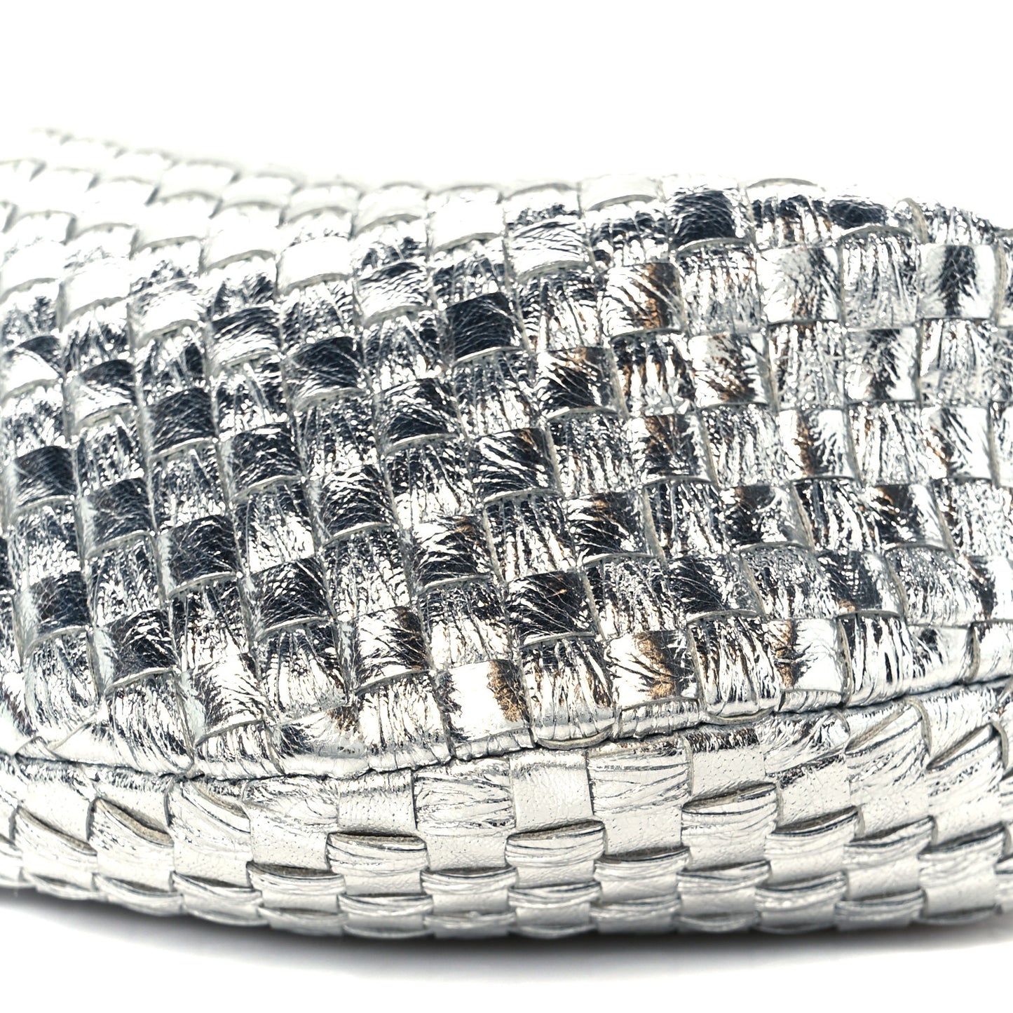 Metallic Nappa Intrecciato Mini Jodie Silver