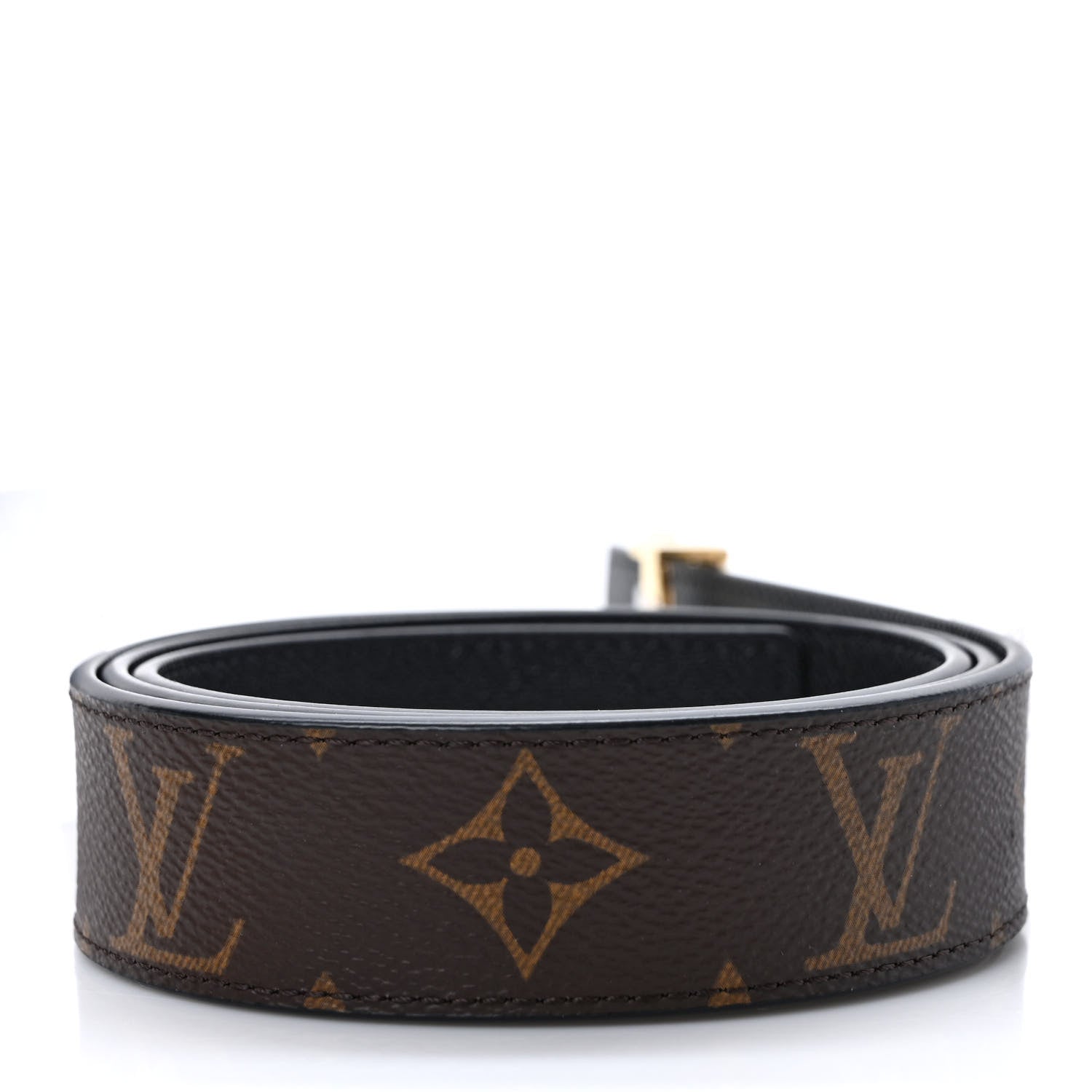 Louis Vuitton Calfskin Monogram 40mm LV Initiales Reversible Belt 85/34 Black 4 of 6