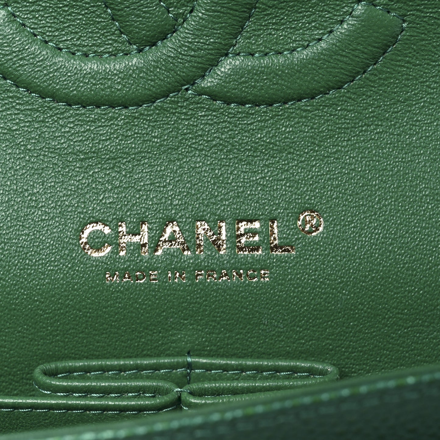 Metallic Caviar Quilted Medium Double Flap Green