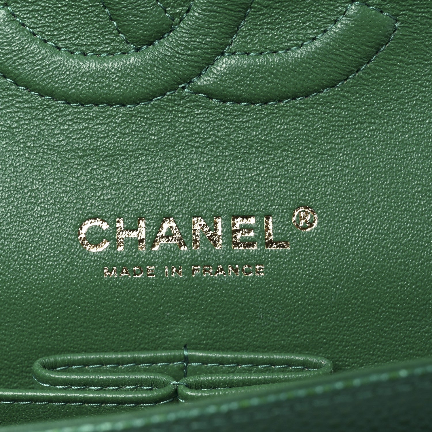 Chanel Metallic Caviar Quilted Medium Double Flap Green 6 of 11