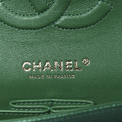 Chanel Metallic Caviar Quilted Medium Double Flap Green 6 of 11