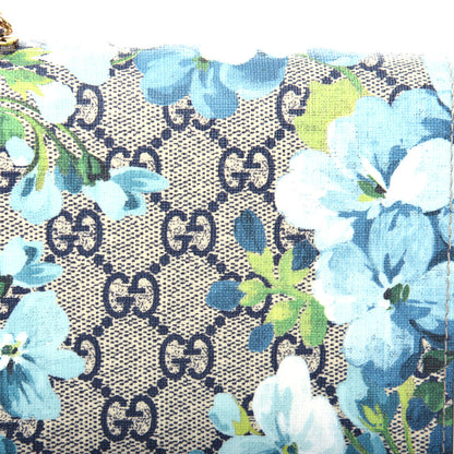 Gucci GG Supreme Monogram Blooms Chain Wallet Blue 9 of 10