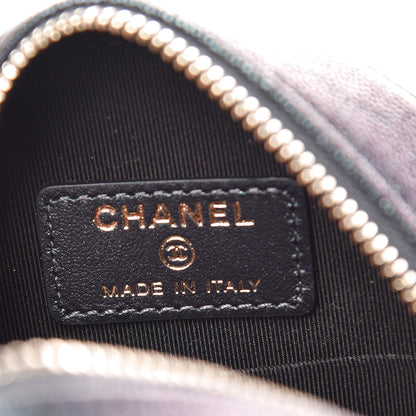 Chanel Iridescent Caviar Quilted Round Clutch With Chain Black 6 of 10