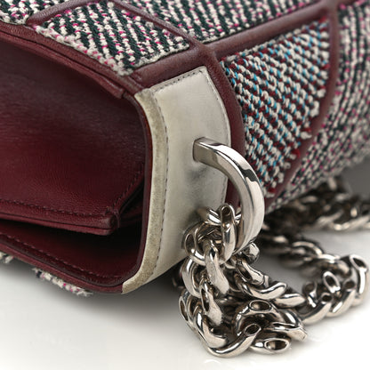 Christian Dior Tweed Calfskin Medium Diorama Flap Bag Burgundy Multicolor 28 of 32
