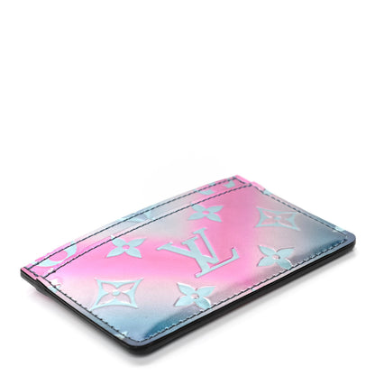 Louis Vuitton Metallic Vernis Card Holder Blue Pink 3 of 5