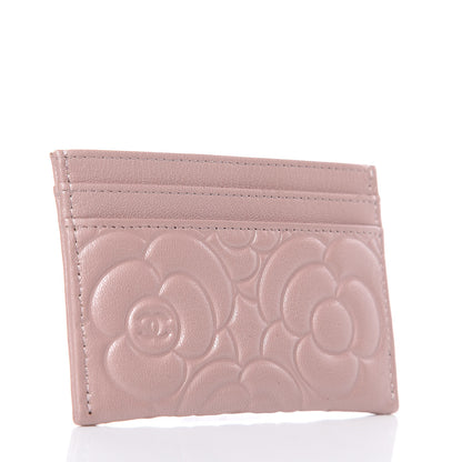 Chanel Goatskin Camellia Embossed Card Holder Light Pink 3 of 9