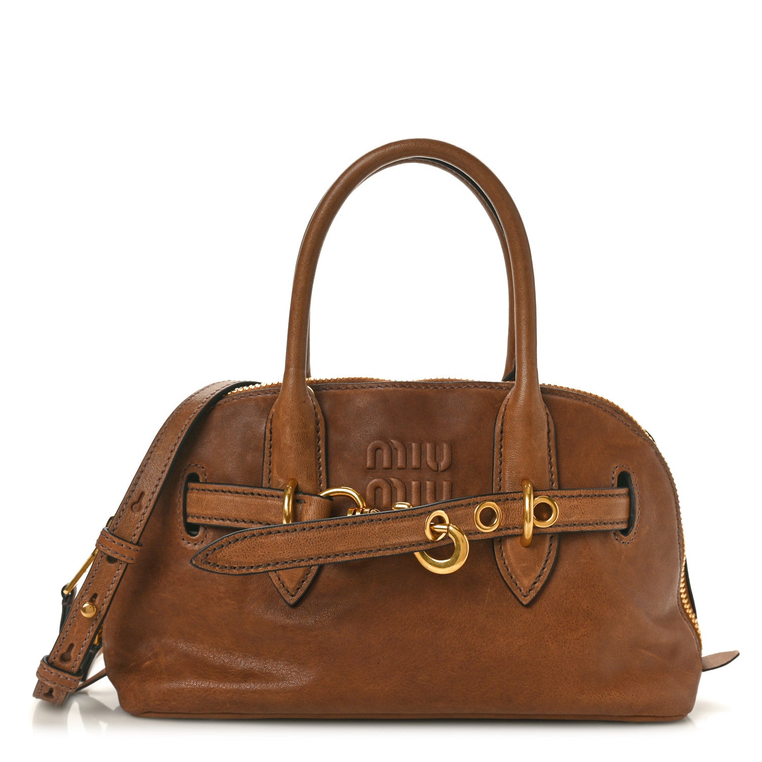 Miu Miu Nappa Aviator Small Aventure Bag Rovere 1 of 9