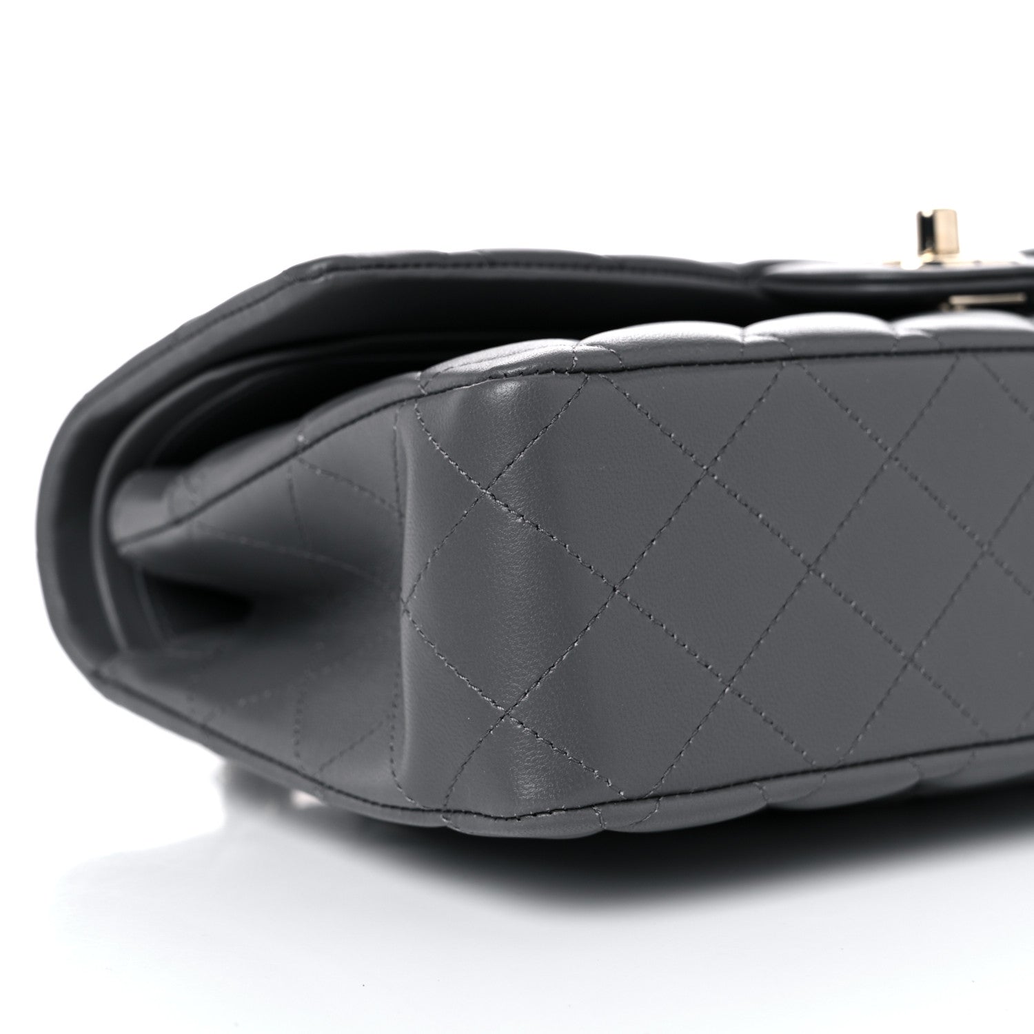 Chanel Lambskin Quilted Medium Double Flap Dark Grey 8 of 9