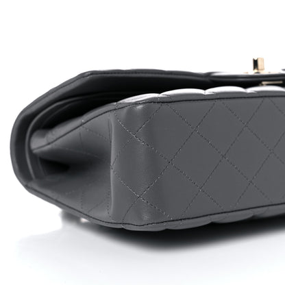 Chanel Lambskin Quilted Medium Double Flap Dark Grey 8 of 9
