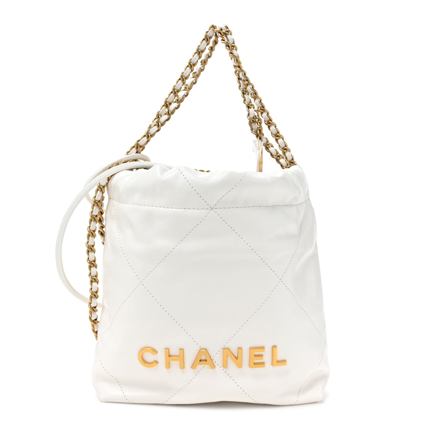Chanel Shiny Calfskin Quilted Mini Chanel 22 White 1 of 9