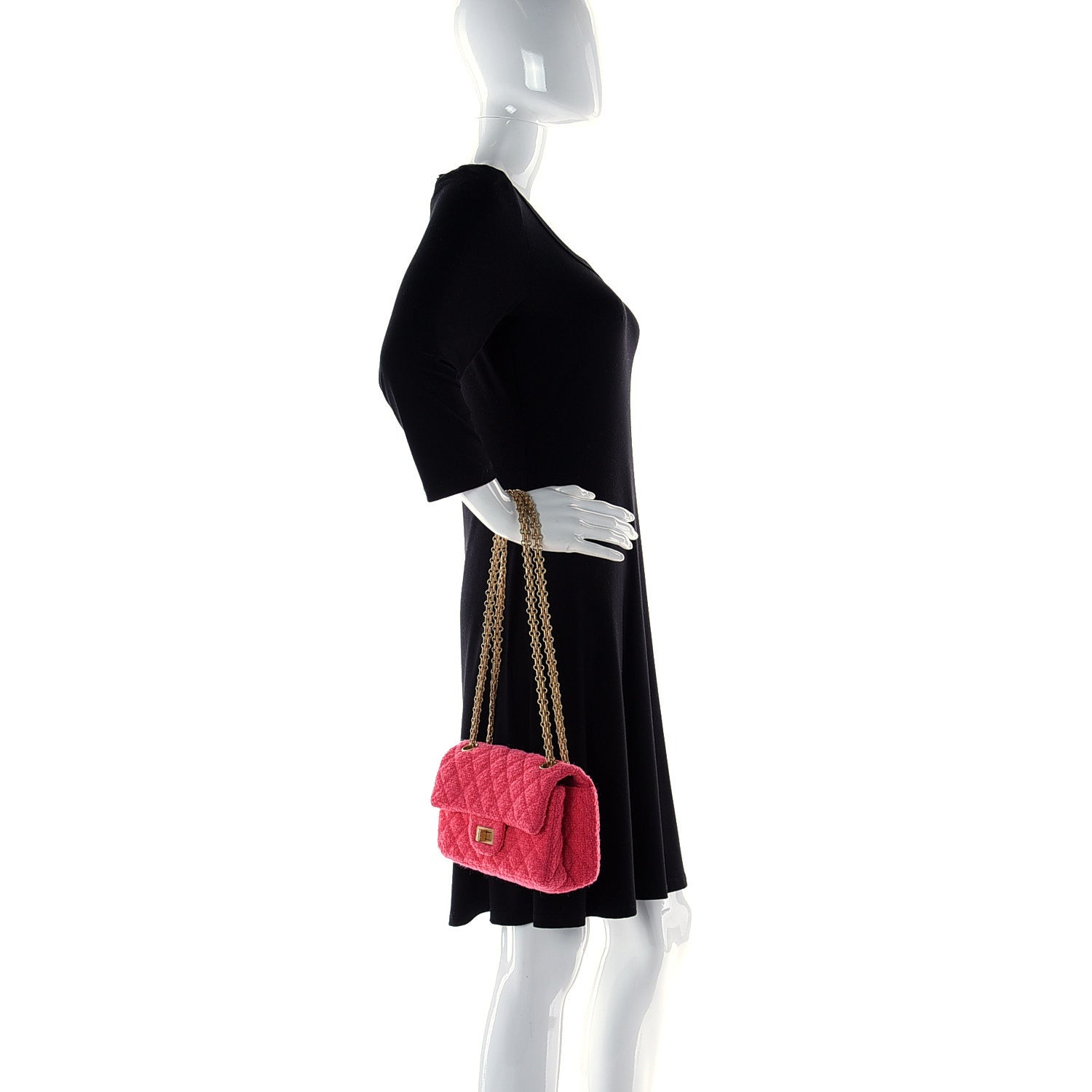 Chanel Tweed Quilted 2.55 Reissue Mini Flap Pink 2 of 15