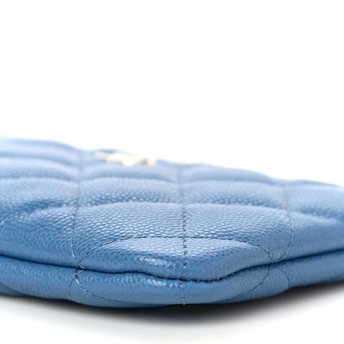 Caviar Quilted Small Cosmetic Case Blue