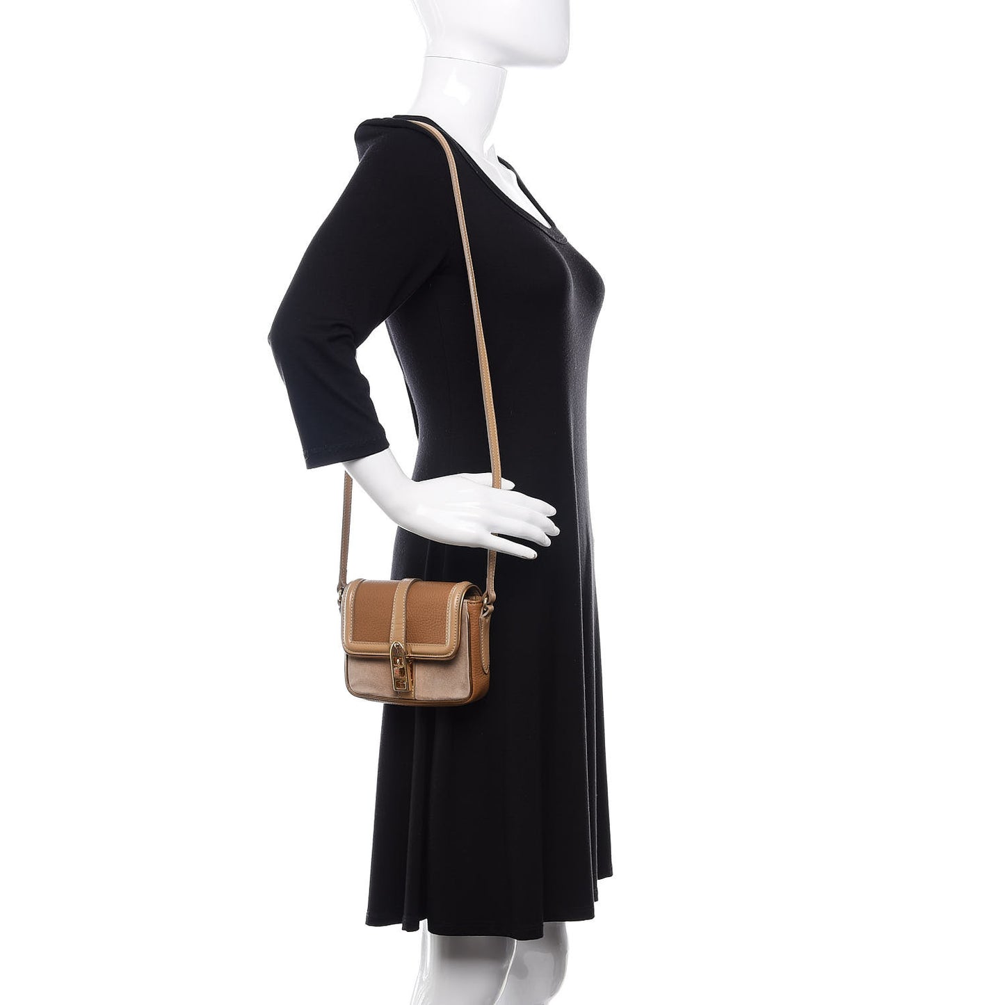 Metallic Grainy Calfskin Suede Mini Berkeley Crossbody Dark Caper