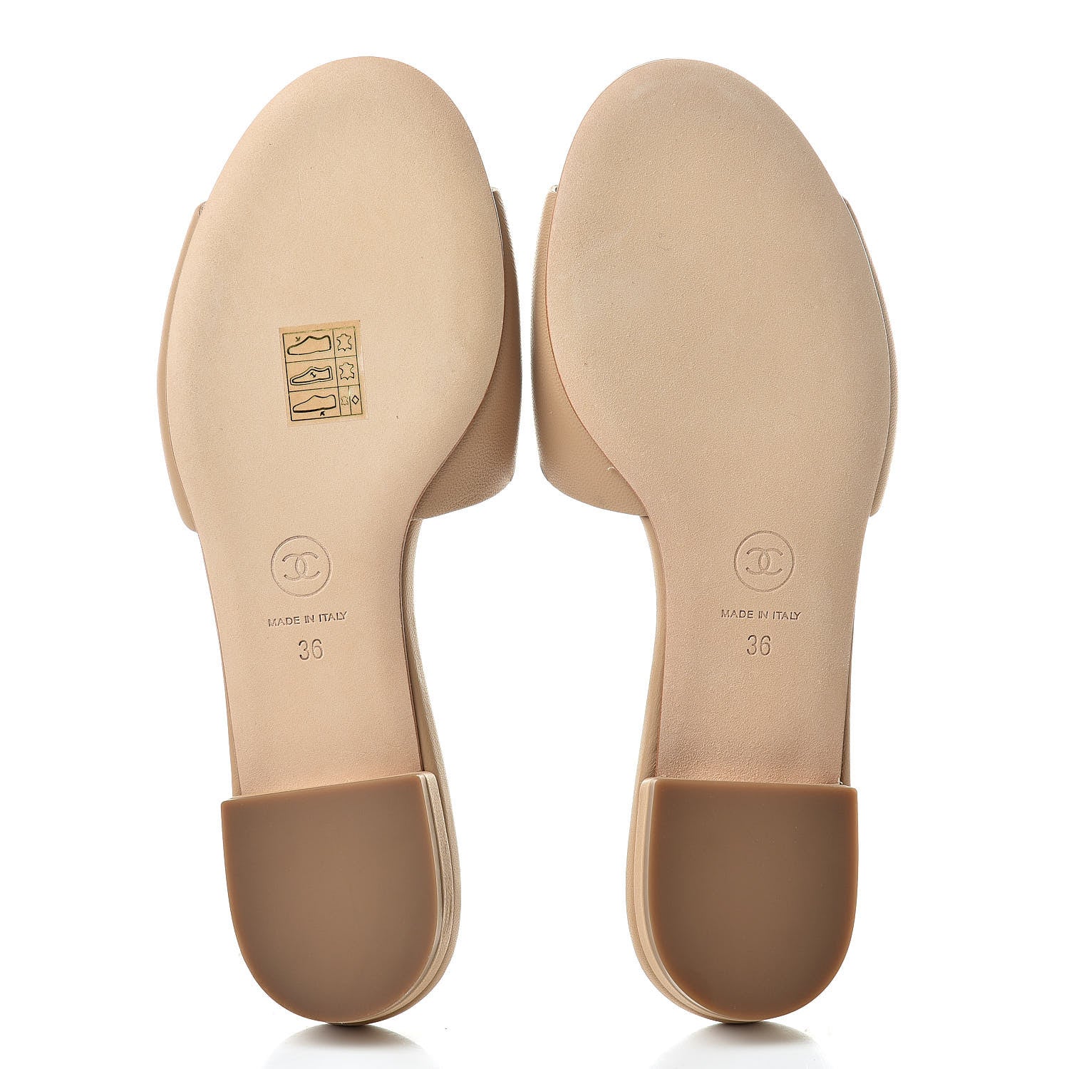 Chanel Lambskin Enamel CC Mules 36 Beige 6 of 9