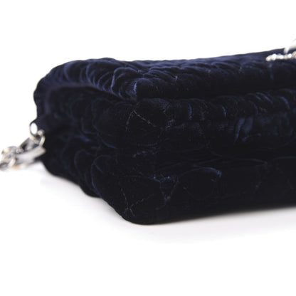 Miu Miu Velluto Matelasse Crystal Flap Clutch Navy 9 of 10