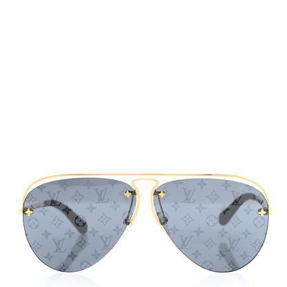 Louis Vuitton Metal Monogram Grease Sunglasses Z1172E Gold 2 of 7