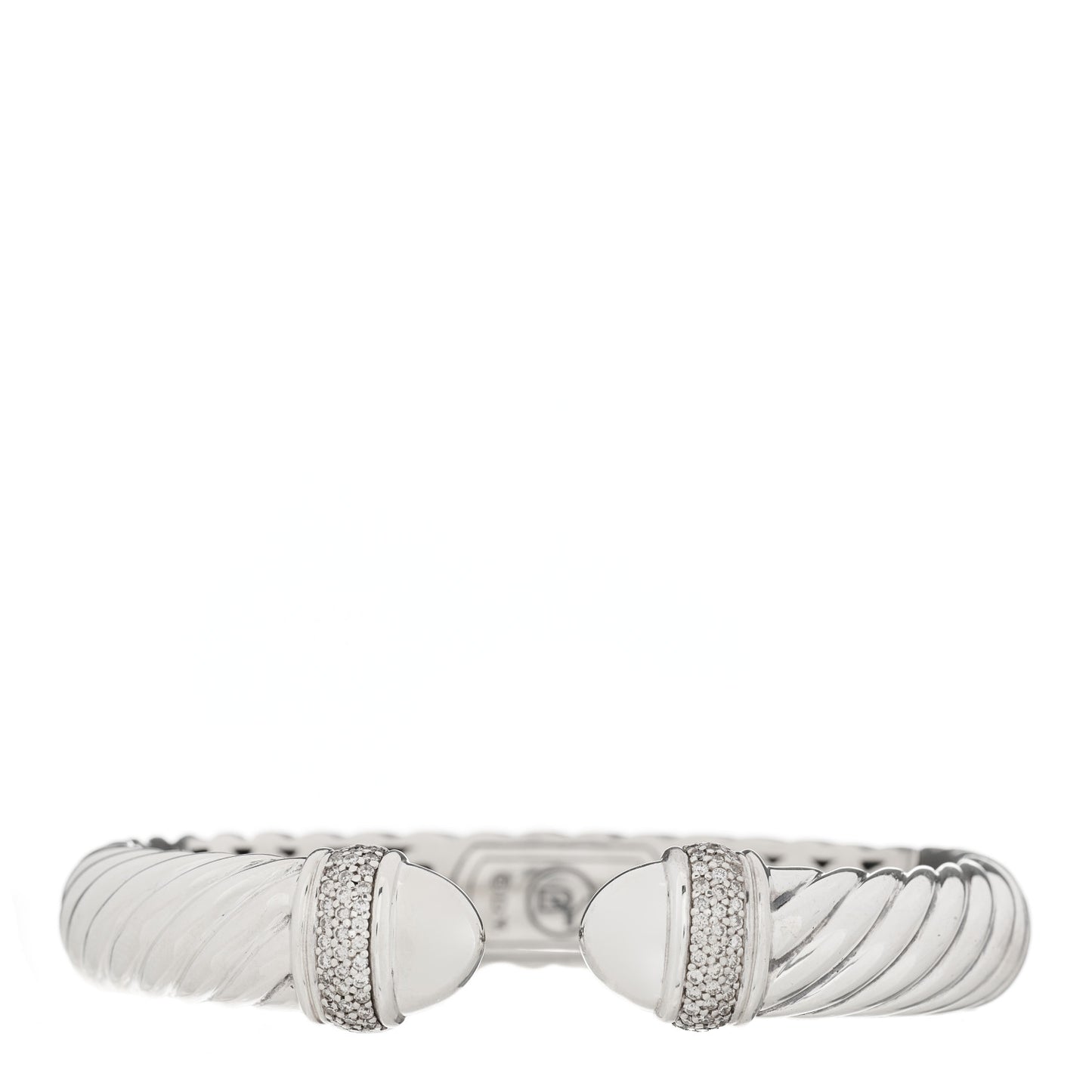 Sterling Silver Diamond 10mm Sculpted Cable Bracelet