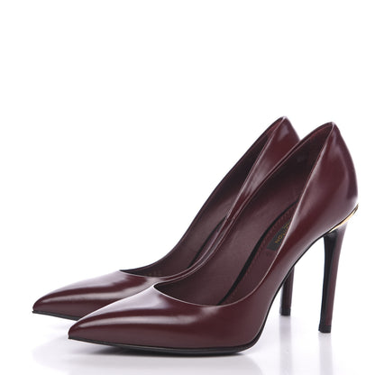 Louis Vuitton Glazed Calfskin Eyeline Pumps 35 Bordeaux 3 of 9