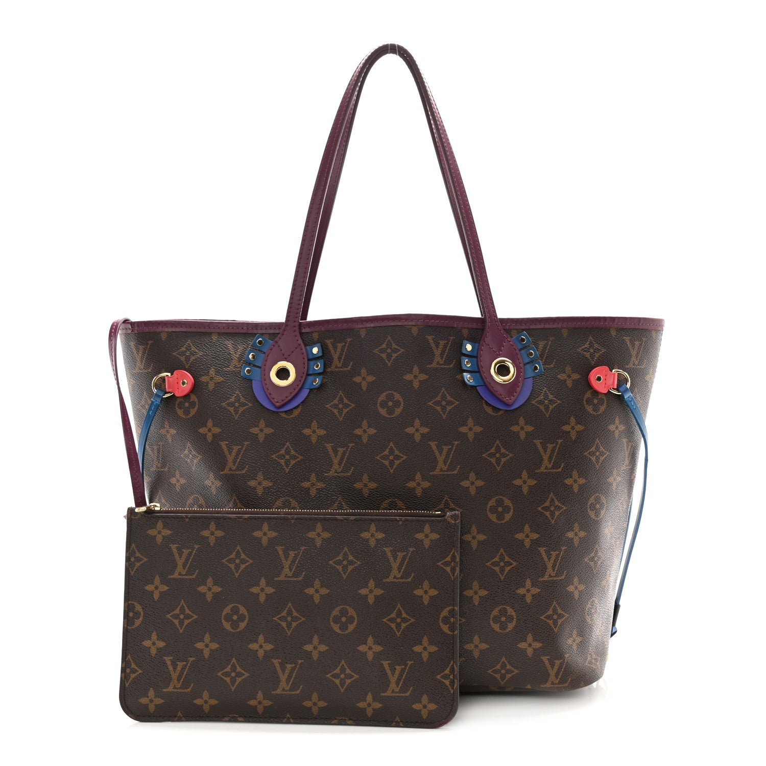 Louis Vuitton Monogram Totem Neverfull MM Magenta 1 of 14