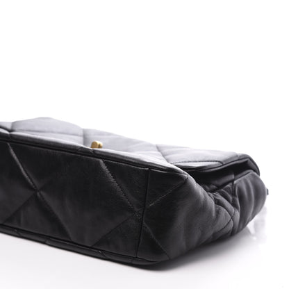Chanel Goatskin Quilted Large 19 Flap Black 8 of 10