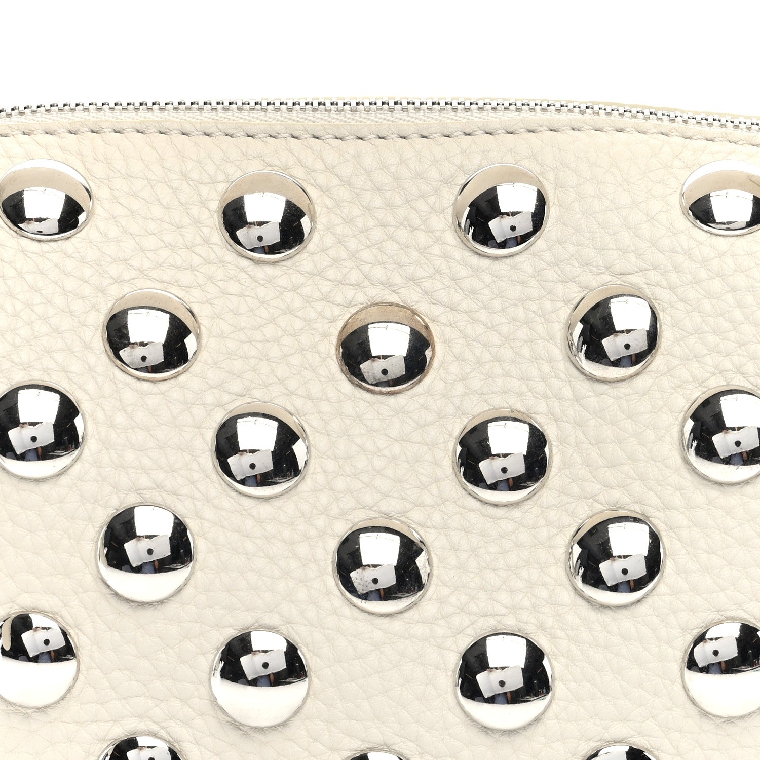 Khaite Pebbled Sport Calfskin Studded Small Elena White 7 of 9