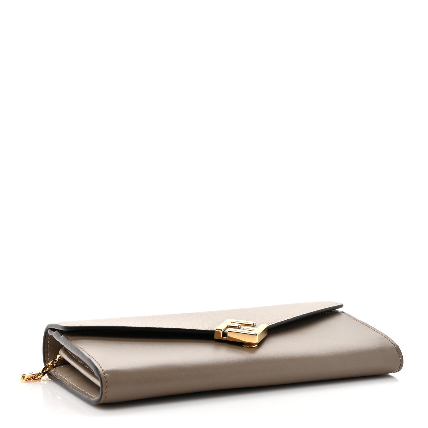 Fendi Vitello King Cruise FF Diamonds Continental Envelope Wallet On Chain Truffle Dove 4 of 10