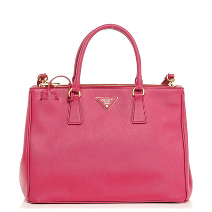 Prada Saffiano Medium Galleria Double Zip Tote Fuxia 1 of 7