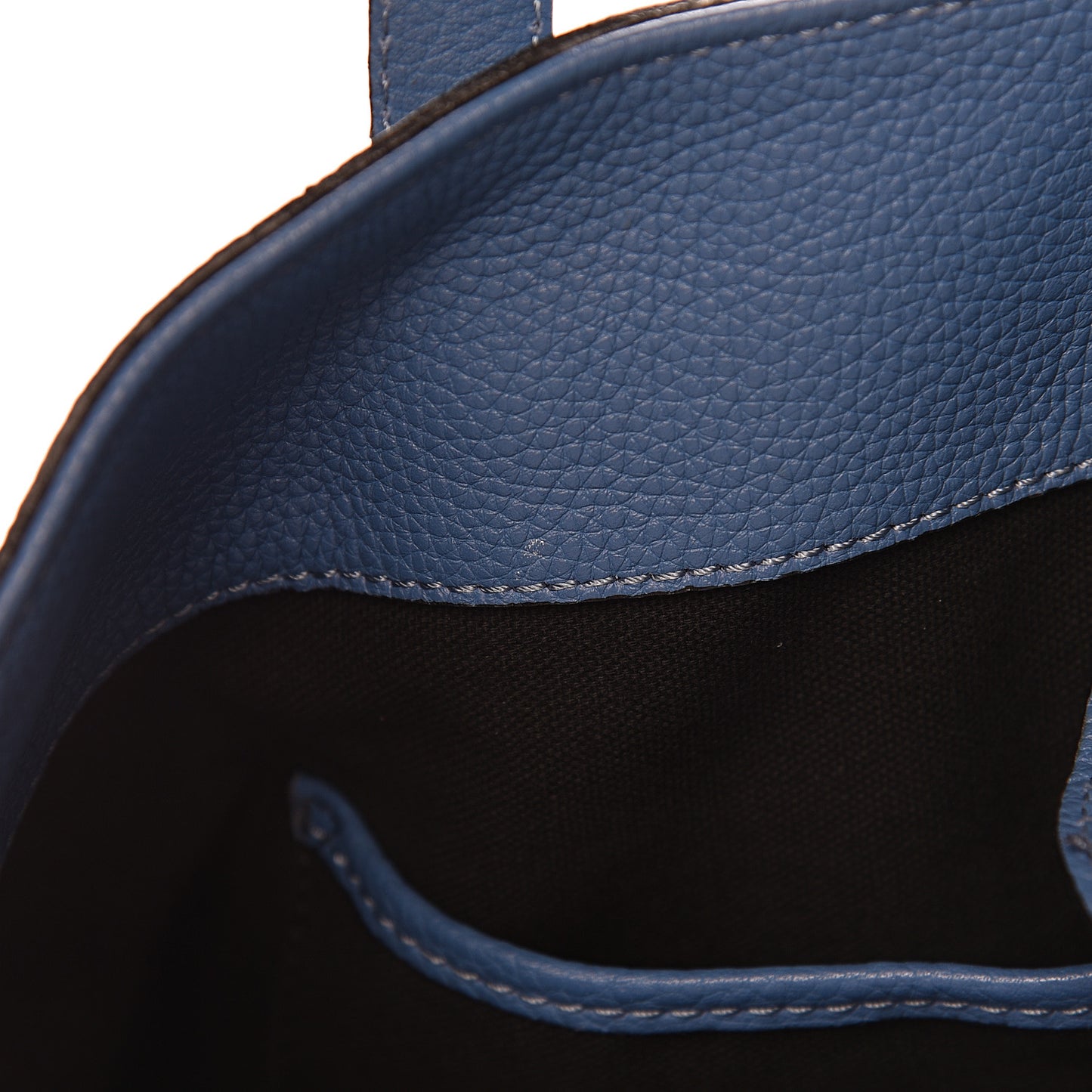 Pebbled Calfskin Skull Padlock Tote Blue