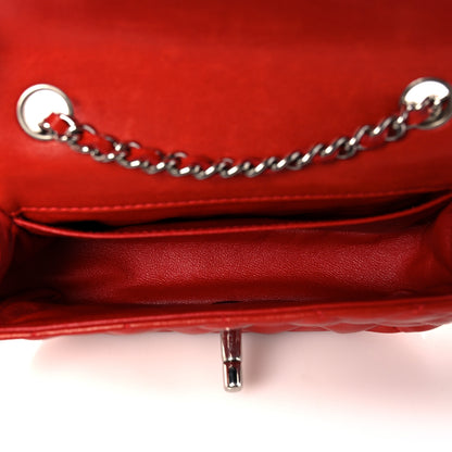 Chanel Lambskin Quilted Double Mini Flap Crossbody Red 9 of 13