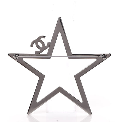 Chanel Ruthenium Crystal Star CC Brooch 4 of 6