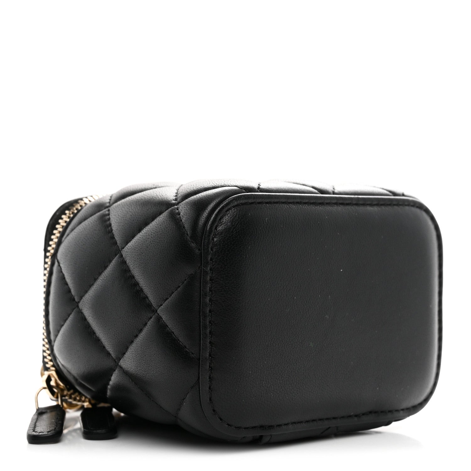 Chanel Lambskin Quilted Mini Pearl Crush Vanity Case With Chain Black 4 of 10