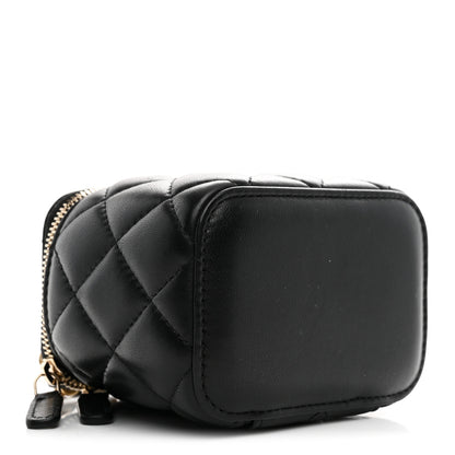 Chanel Lambskin Quilted Mini Pearl Crush Vanity Case With Chain Black 4 of 10