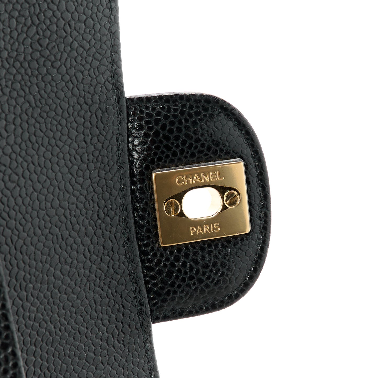 Caviar Quilted Medium Double Flap Black