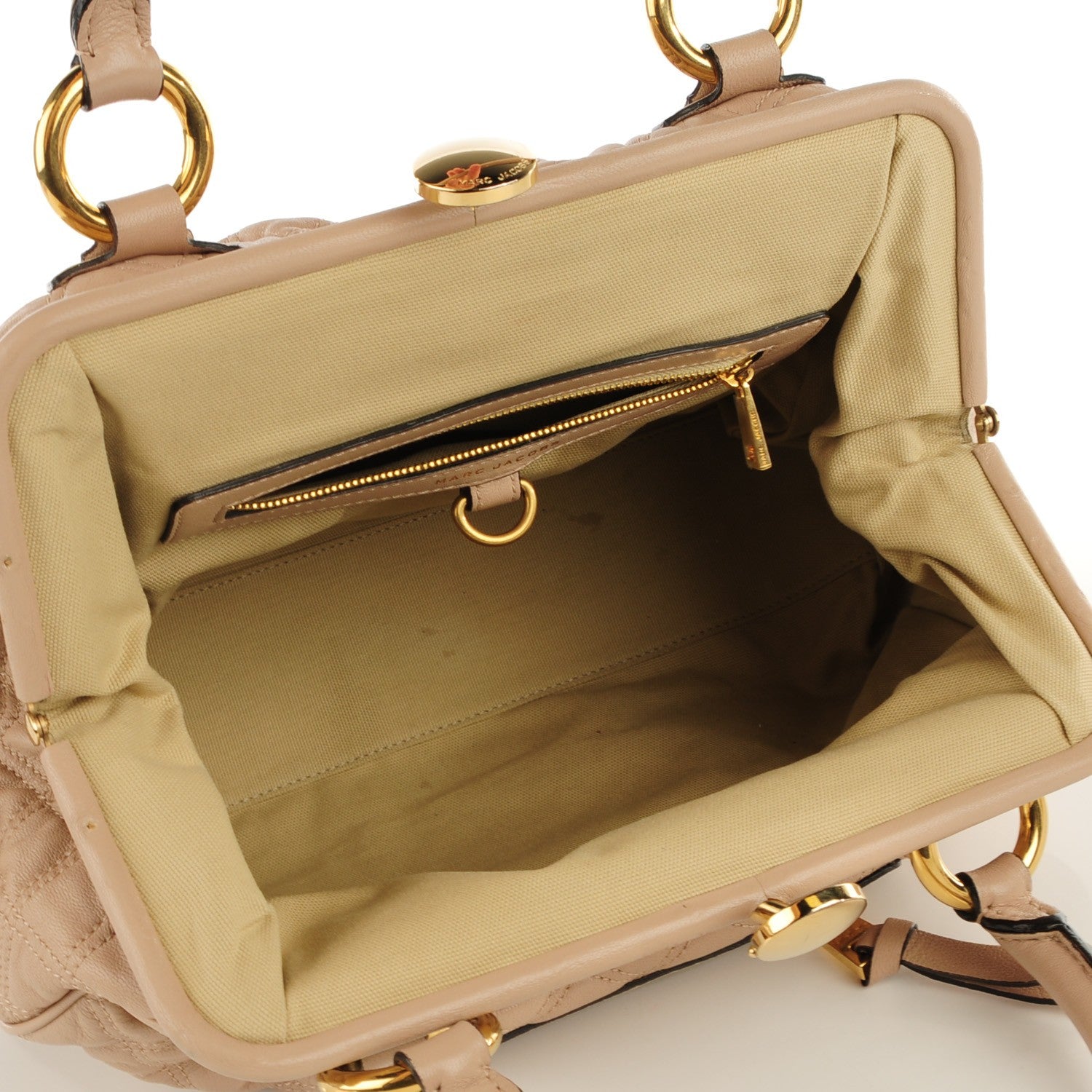 Marc Jacobs Lacquered Goatskin Quilted Stam Beige 5 of 7