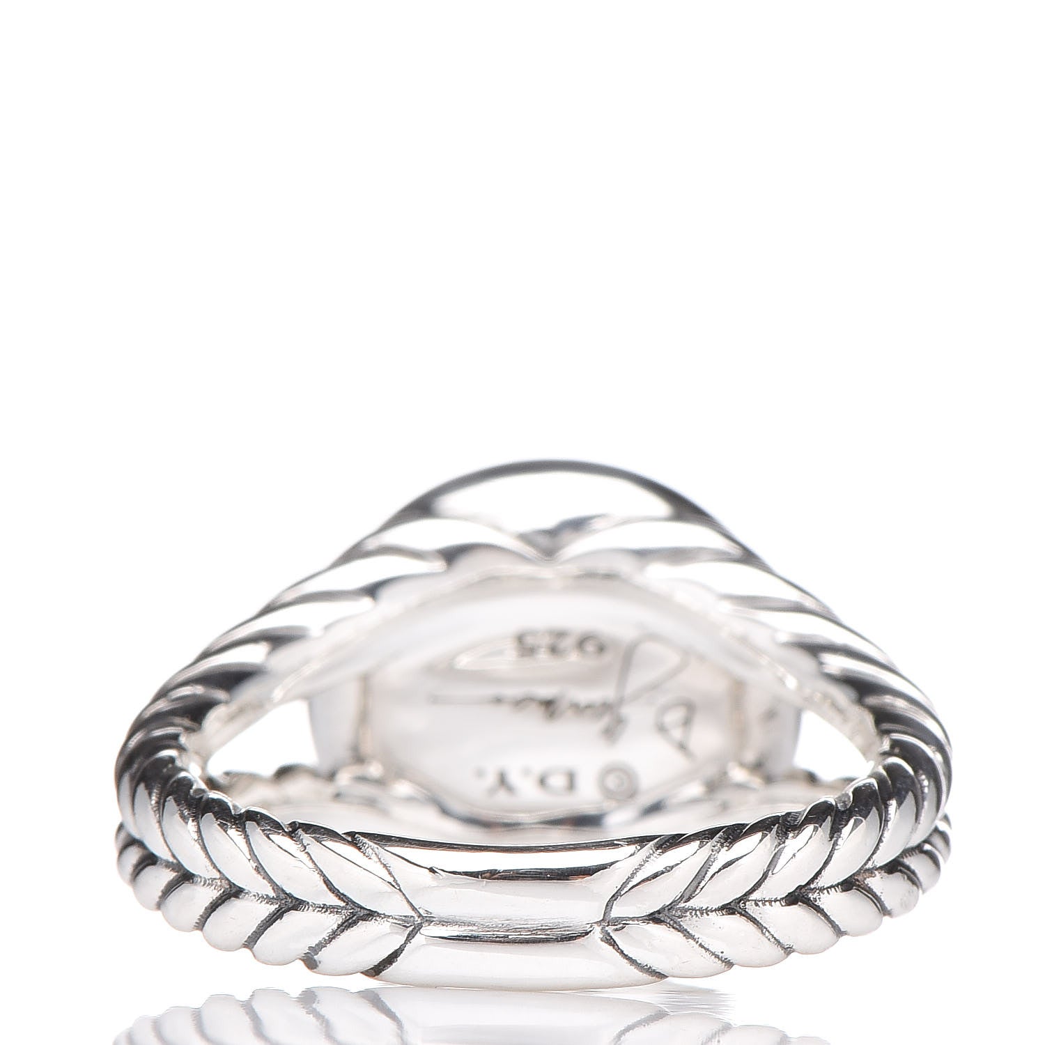 David Yurman Sterling Silver Diamond Pearl 8mm Petite Cerise Ring 52 6 3 of 4