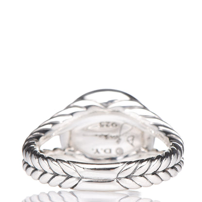 David Yurman Sterling Silver Diamond Pearl 8mm Petite Cerise Ring 52 6 3 of 4