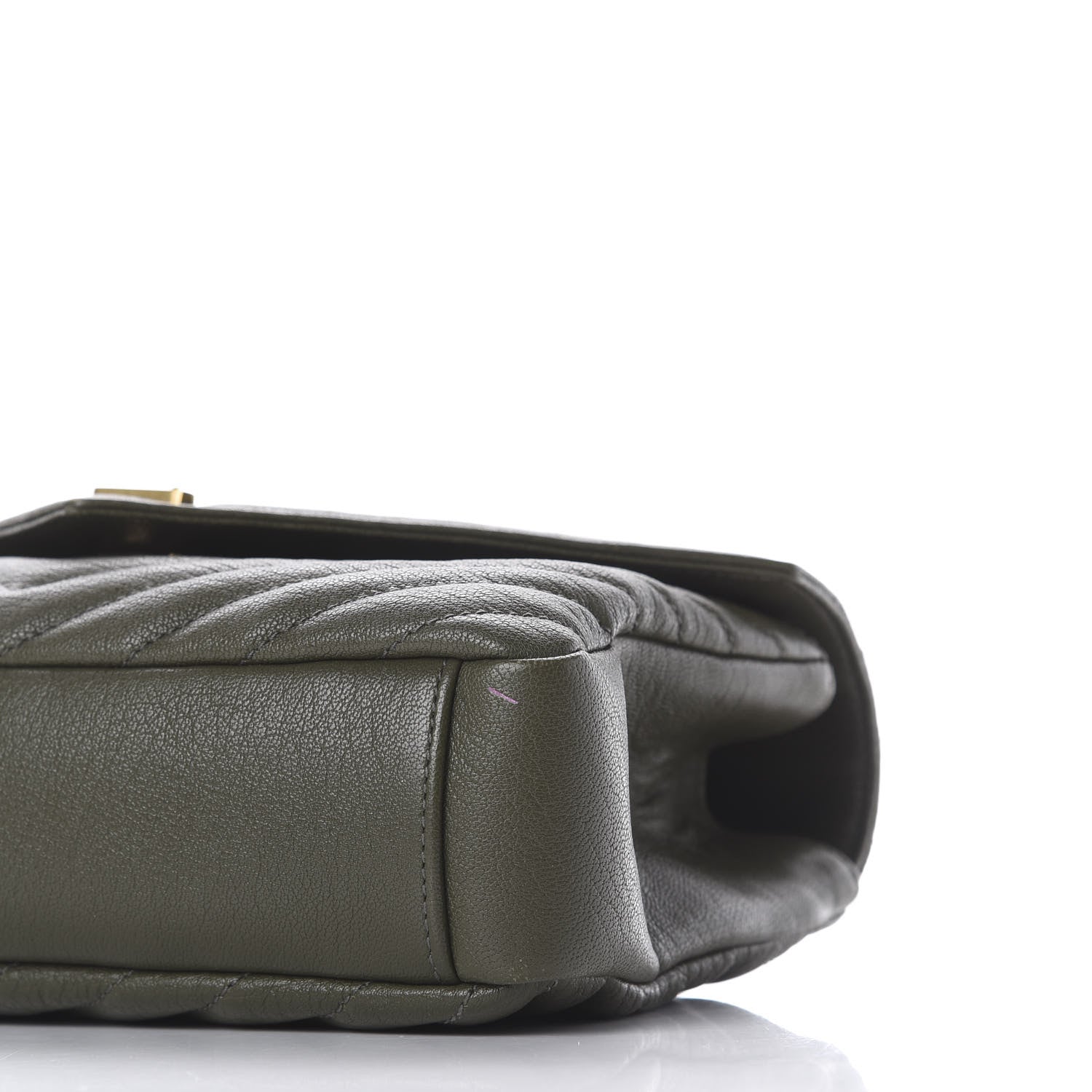 Saint Laurent Sheepskin Matelasse Chevron Monogram Medium College Bag Military Olive 8 of 9