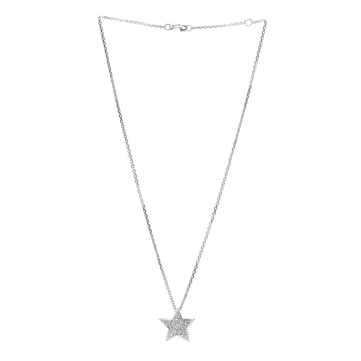 18K White Gold Diamond Large Comete Geode Pendant Necklace
