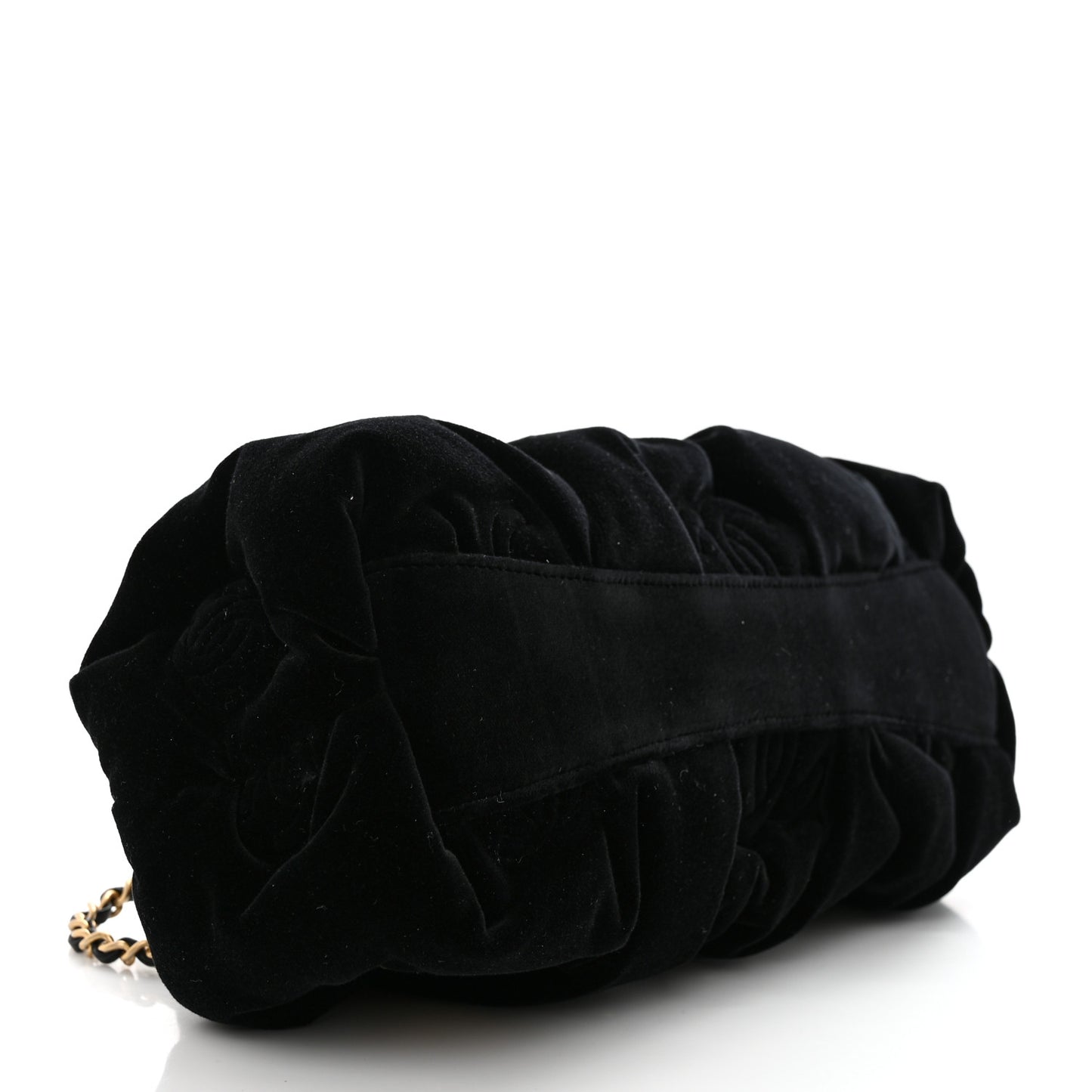 Velvet Enamel CC Kiss Lock Clutch Black