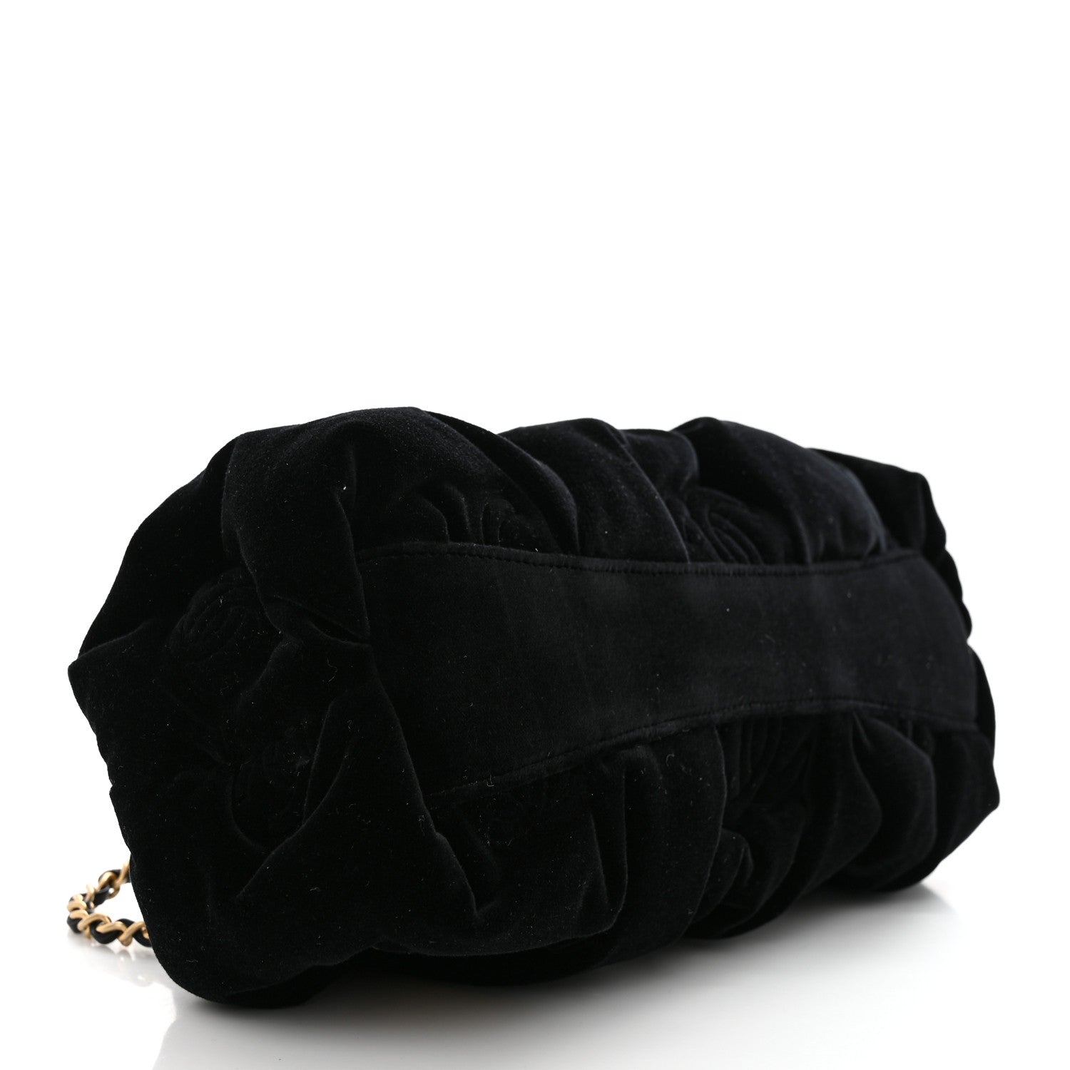 Chanel Velvet Enamel CC Kiss Lock Clutch Black 5 of 11